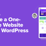 How to Make a One-Page Website with WordPress (Step by Step)